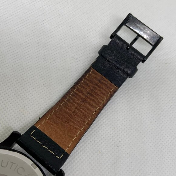 Nautica Men's N13601G South Coast Date /day wrist watch black tone 45mm running - Picture 7 of 8